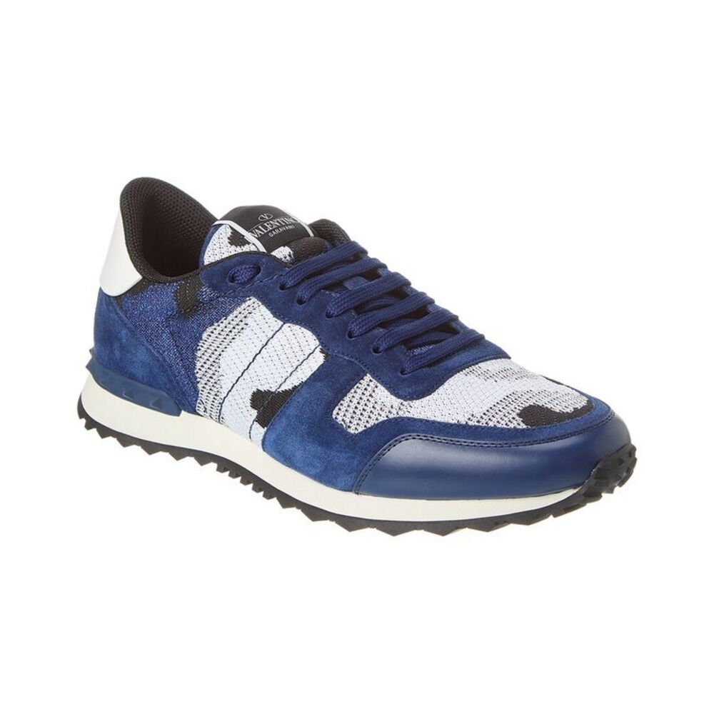 Valentino Knit & Suede Sneaker, Blue